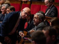 Republican right-wing MP Eric Ciotti is in Parliament during the question time to the government in Paris, France, on November 12, 2024. (