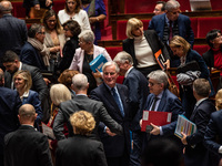 Prime Minister Michel Barnier attends the National Assembly during the parliamentary question session to the government in Paris, France, on...