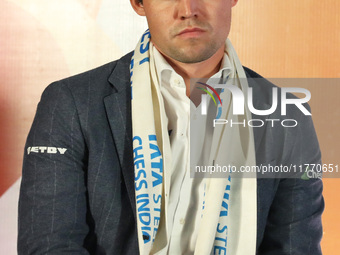 Norway's Magnus Carlsen looks on during the 6th Tata Steel Chess India Rapid & Blitz in Kolkata, India, on November 12, 2024. Sven Magnus Ca...