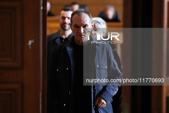 Bulgarian businessman Vasil Bozhkov appears in court in Sofia, Bulgaria, on November 12, 2024. 