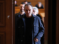 Bulgarian businessman Vasil Bozhkov appears in court in Sofia, Bulgaria, on November 12, 2024. (