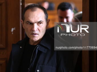 Bulgarian businessman Vasil Bozhkov appears in court in Sofia, Bulgaria, on November 12, 2024. (