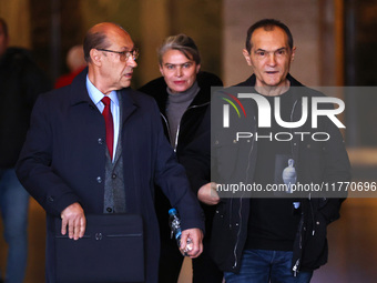 Bulgarian businessman Vasil Bozhkov appears in court in Sofia, Bulgaria, on November 12, 2024. (