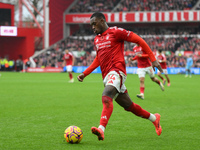 Callum Hudson-Odoi of Nottingham Forest is in action during the Premier League match between Nottingham Forest and Newcastle United at the C...