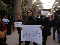 Judicial Branch workers participate in a ceremony to bid farewell to judges and magistrates who resign from voting to keep their posts at th...