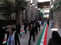 Judicial Branch workers participate in a ceremony to bid farewell to judges and magistrates who resign from voting to keep their posts at th...