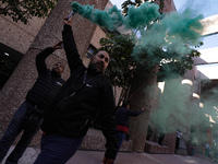 Judicial Branch workers participate in a ceremony to bid farewell to judges and magistrates who resign from voting to keep their posts at th...