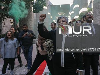 Judicial Branch workers participate in a ceremony to bid farewell to judges and magistrates who resign from voting to keep their posts at th...