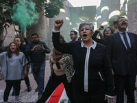 Judicial Branch workers participate in a ceremony to bid farewell to judges and magistrates who resign from voting to keep their posts at th...