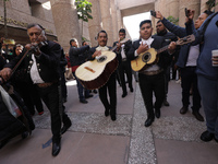 Judicial Branch workers participate in a ceremony to bid farewell to judges and magistrates who resign from voting to keep their posts at th...