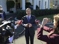 Israel President Isaac Herzog holds a press conference after his meeting with US President Joe Biden in Washington DC, USA, on November 12,...