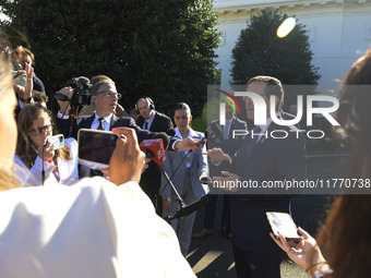 Israel President Isaac Herzog holds a press conference after his meeting with US President Joe Biden in Washington DC, USA, on November 12,...