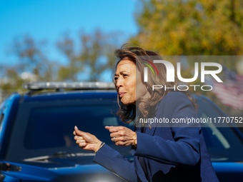 Vice President Harris returns to the White House for the first time since the election, where she is greeted by hundreds of White House staf...