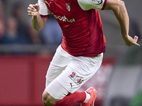 Amine El Ouazzani of SC Braga is in action during the Liga Portugal Betclic match between SC Braga and Sporting CP at Estadio Municipal de B...