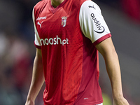 Amine El Ouazzani of SC Braga looks on during the Liga Portugal Betclic match between SC Braga and Sporting CP at Estadio Municipal de Braga...