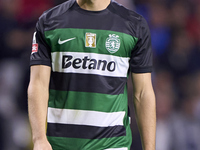 Daniel Braganca of Sporting CP looks on during the Liga Portugal Betclic match between SC Braga and Sporting CP at Estadio Municipal de Brag...