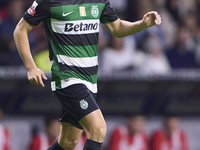 Daniel Braganca of Sporting CP is in action during the Liga Portugal Betclic match between SC Braga and Sporting CP at Estadio Municipal de...