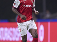 Sikou Niakate of SC Braga is in action during the Liga Portugal Betclic match between SC Braga and Sporting CP at Estadio Municipal de Braga...