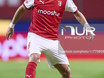 Joao Moutinho of SC Braga plays during the Liga Portugal Betclic match between SC Braga and Sporting CP at Estadio Municipal de Braga in Bra...