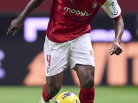 Sikou Niakate of SC Braga is in action during the Liga Portugal Betclic match between SC Braga and Sporting CP at Estadio Municipal de Braga...