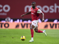 Sikou Niakate of SC Braga is in action during the Liga Portugal Betclic match between SC Braga and Sporting CP at Estadio Municipal de Braga...