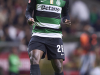 Ousmane Diomande of Sporting CP is in action during the Liga Portugal Betclic match between SC Braga and Sporting CP at Estadio Municipal de...