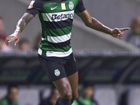 Matheus Reis of Sporting CP is in action during the Liga Portugal Betclic match between SC Braga and Sporting CP at Estadio Municipal de Bra...