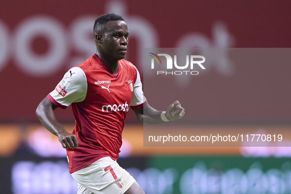 Armindo Tue Na Bangna 'Bruma' of SC Braga looks on during the Liga Portugal Betclic match between SC Braga and Sporting CP at Estadio Munici...