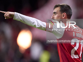 Ricardo Horta of SC Braga celebrates after scoring his team's first goal during the Liga Portugal Betclic match between SC Braga and Sportin...