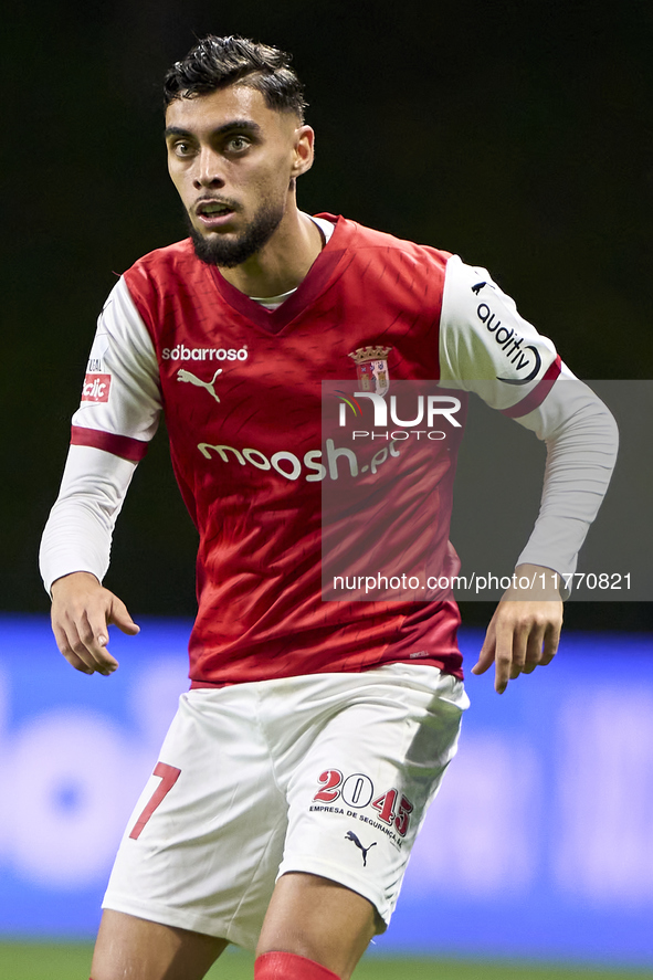 Gabri Martinez of SC Braga looks on during the Liga Portugal Betclic match between SC Braga and Sporting CP at Estadio Municipal de Braga in...