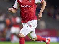 Amine El Ouazzani of SC Braga is in action during the Liga Portugal Betclic match between SC Braga and Sporting CP at Estadio Municipal de B...