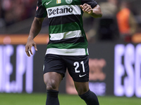 Geny Catamo of Sporting CP is in action during the Liga Portugal Betclic match between SC Braga and Sporting CP at Estadio Municipal de Brag...