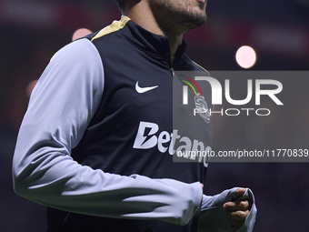 Pedro Goncalves of Sporting CP warms up before the Liga Portugal Betclic match between SC Braga and Sporting CP at Estadio Municipal de Brag...