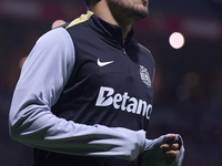 Pedro Goncalves of Sporting CP warms up before the Liga Portugal Betclic match between SC Braga and Sporting CP at Estadio Municipal de Brag...