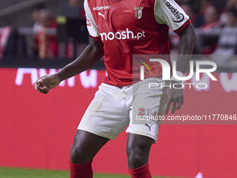 Armindo Tue Na Bangna 'Bruma' of SC Braga is in action during the Liga Portugal Betclic match between SC Braga and Sporting CP at Estadio Mu...