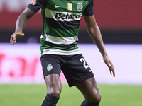 Matheus Reis of Sporting CP is in action during the Liga Portugal Betclic match between SC Braga and Sporting CP at Estadio Municipal de Bra...