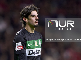 Francisco Trincao of Sporting CP looks on during the Liga Portugal Betclic match between SC Braga and Sporting CP at Estadio Municipal de Br...