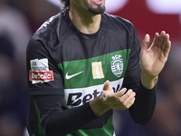 Francisco Trincao of Sporting CP reacts during the Liga Portugal Betclic match between SC Braga and Sporting CP at Estadio Municipal de Brag...