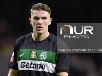 Viktor Gyokeres of Sporting CP looks on during the Liga Portugal Betclic match between SC Braga and Sporting CP at Estadio Municipal de Brag...