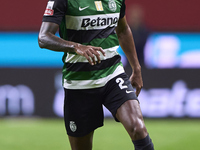 Matheus Reis of Sporting CP is in action during the Liga Portugal Betclic match between SC Braga and Sporting CP at Estadio Municipal de Bra...