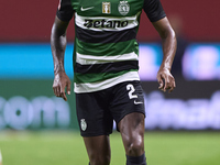 Matheus Reis of Sporting CP is in action during the Liga Portugal Betclic match between SC Braga and Sporting CP at Estadio Municipal de Bra...