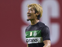 Hidemasa Morita of Sporting CP reacts during the Liga Portugal Betclic match between SC Braga and Sporting CP at Estadio Municipal de Braga...