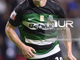 Conrad Harder of Sporting CP looks on during the Liga Portugal Betclic match between SC Braga and Sporting CP at Estadio Municipal de Braga...