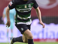 Viktor Gyokeres of Sporting CP is in action during the Liga Portugal Betclic match between SC Braga and Sporting CP at Estadio Municipal de...