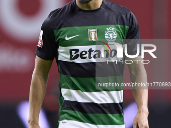 Hidemasa Morita of Sporting CP looks on during the Liga Portugal Betclic match between SC Braga and Sporting CP at Estadio Municipal de Brag...