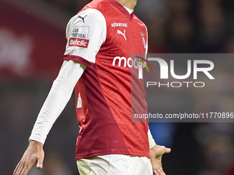 Gabri Martinez of SC Braga reacts during the Liga Portugal Betclic match between SC Braga and Sporting CP at Estadio Municipal de Braga in B...