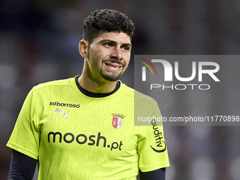 Matheus Lima Magalhaes of SC Braga reacts during the warm-up prior to the Liga Portugal Betclic match between SC Braga and Sporting CP at Es...