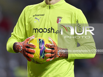 Lukas Hornicek of SC Braga warms up before the Liga Portugal Betclic match between SC Braga and Sporting CP at Estadio Municipal de Braga in...