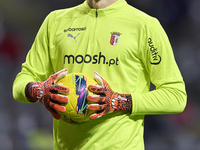 Lukas Hornicek of SC Braga warms up before the Liga Portugal Betclic match between SC Braga and Sporting CP at Estadio Municipal de Braga in...