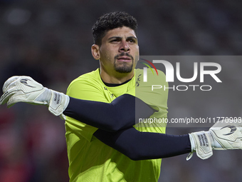 Matheus Lima Magalhaes of SC Braga warms up before the Liga Portugal Betclic match between SC Braga and Sporting CP at Estadio Municipal de...